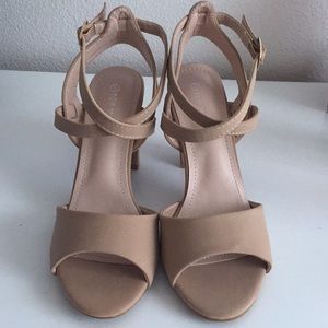 Brand new strap tan heels